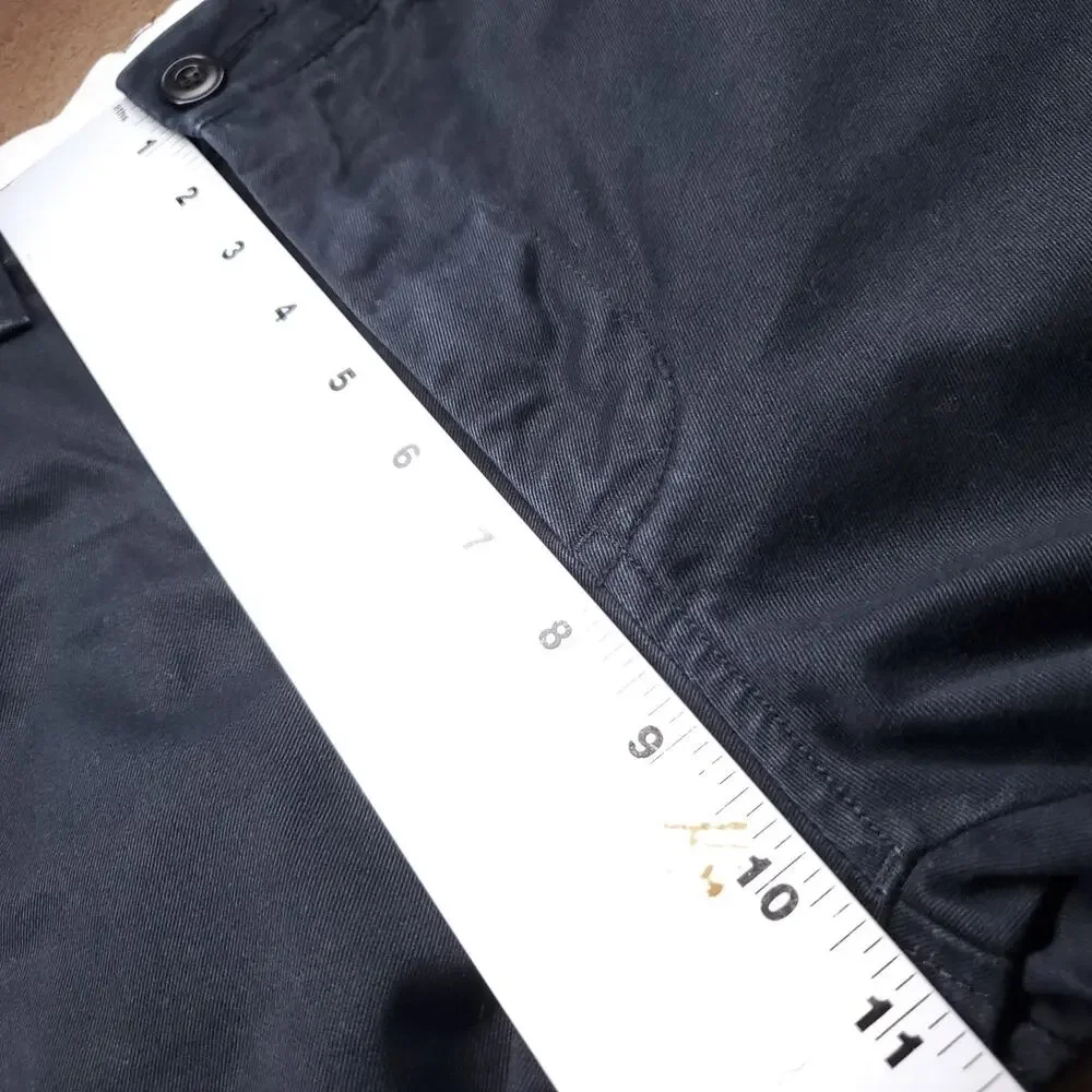 Uniqlo Chino Pants Mens 29x34 Black Cotton Solid Straight Leg Casual Minimalist